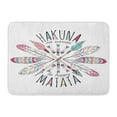 thumbnail image 1 of KDAGR Tribal Aztec Lettering Hakuna Matata Summer Quote Feather Slogan Doormat Floor Rug Bath Mat 23.6x15.7 inch, 1 of 1