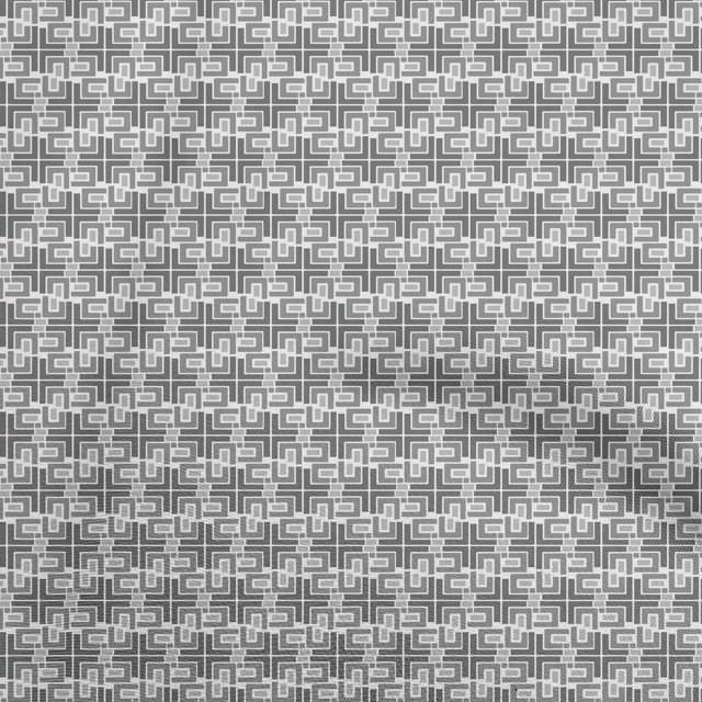 oneOone Rayon Gray2 Fabric Geometric Fabric For Sewing Printed Craft Fabric By The Yard 56 Inch Wide