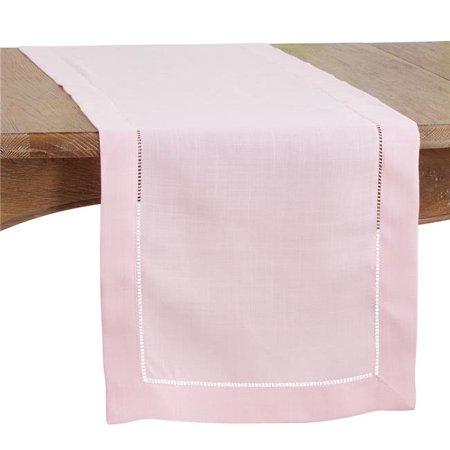 

Saro Lifestyle 6320.P1690B 16 x 90 in. Table Runner with Hemstitched Border Pink