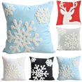 thumbnail image 2 of Christmas Pillow Case Snowflake Elk Protective Throw Pillow Case Cushion Cover, 2 of 8