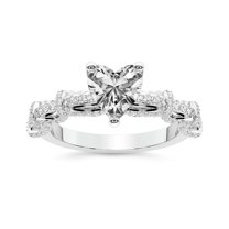 IGI Certified 2 Carat Heart Shape Lab Grown Diamond Engagement Ring | 14K White Gold | Ciara Petite Station Style Diamond Ring | FG-VS1-VS2 Quality Friendly Diamonds