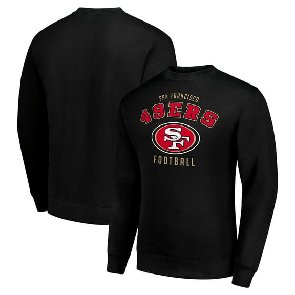 Men's Starter Black San Francisco 49ers Team Logo Pullover Sweatshirt