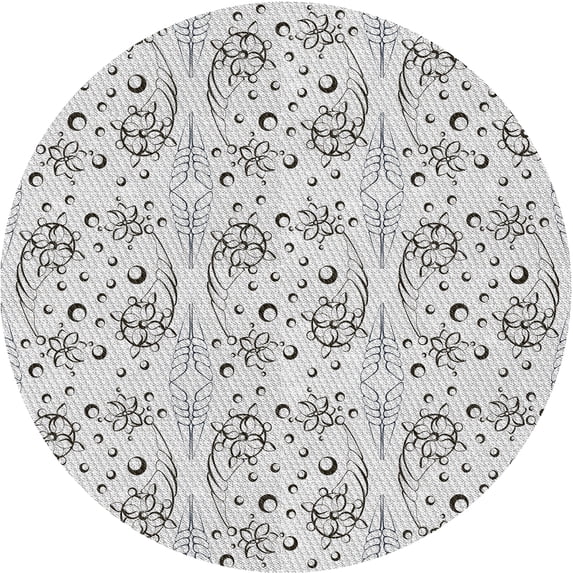Ahgly Company Indoor Round Patterned Gray Novelty Area Rugs, 7' Round