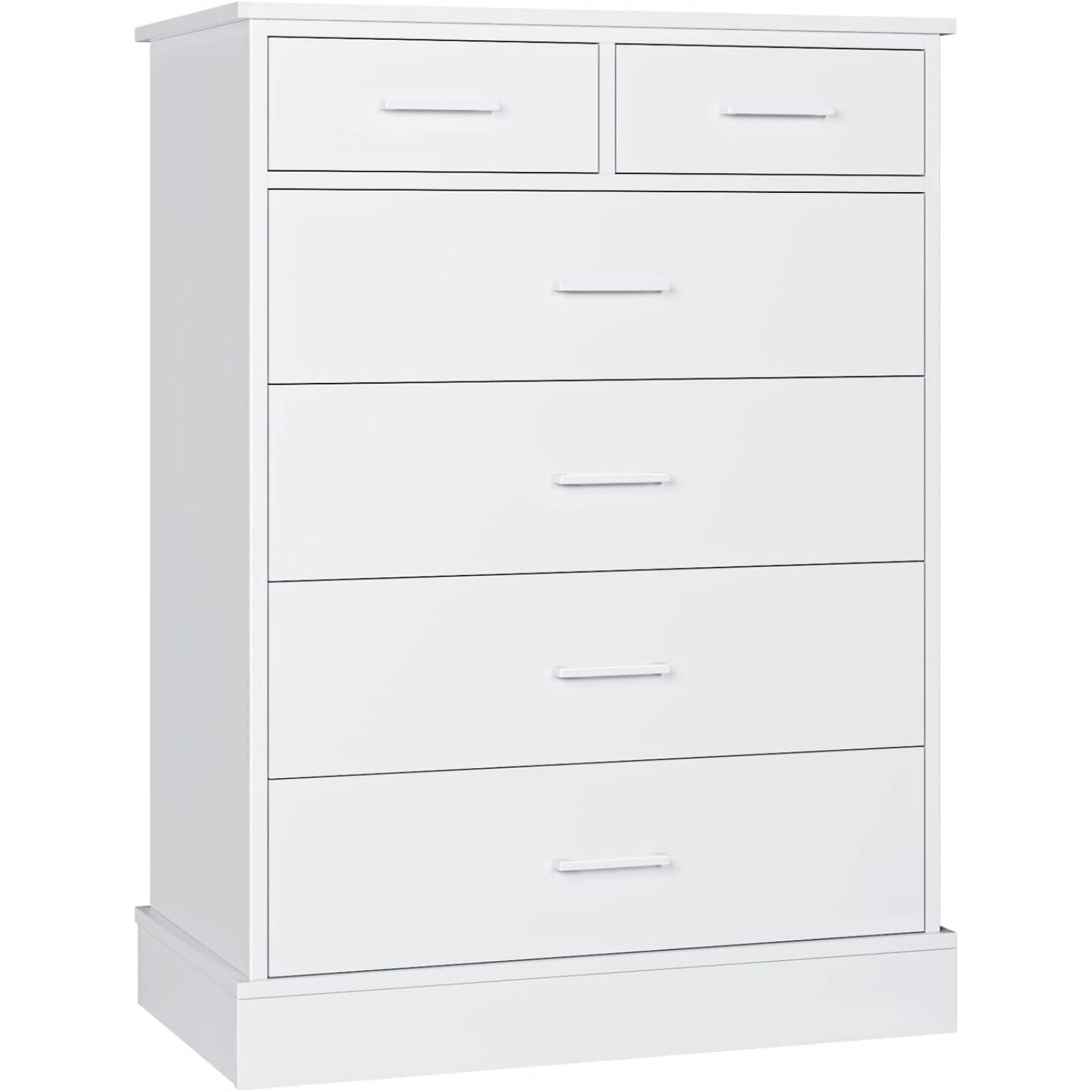 HElectQRIN 6 Drawer Dresser, White Dresser Tall Dresser Wood with Metal
