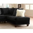 Living Room Modern Classic Black Fabric Sectional Sofa 2pc Set Cushion