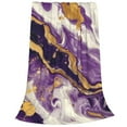 thumbnail image 2 of Balery Purple Gold Marble Swirls Manta de Felpa Suave y Acogedora – Cobija de Franela Aterciopelada para Cama, Lavable y Cálida para Sofá, Mascotas, Transpirable-40"x30", 2 of 7
