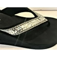 thumbnail image 4 of CAMMIE W-328 Women's Black Platform Wedge Rhinestone Bling Slides Flip Flop Slip on Sandals 5, 4 of 5