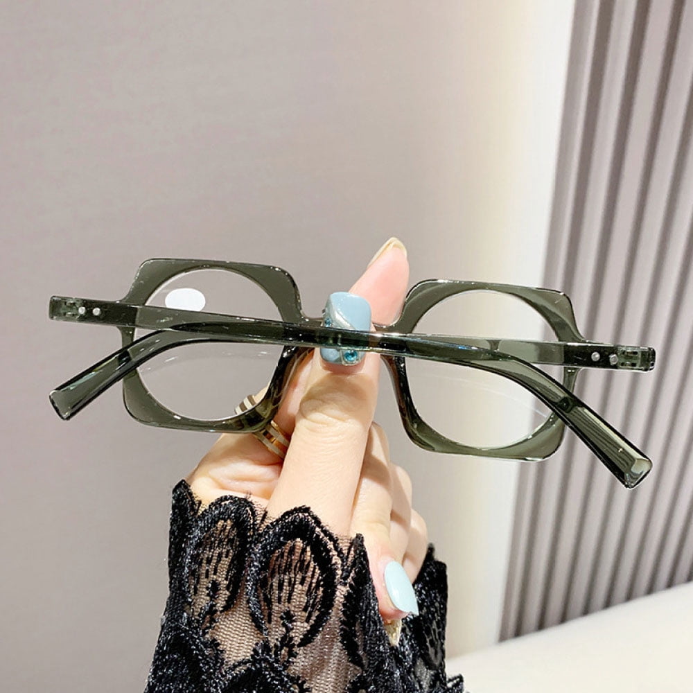4 Pairs of Personality Retro Featured Grey Reading Glasses 3.50 Square 40mm Round Plastic Blue Light Blocking Readers +3.50