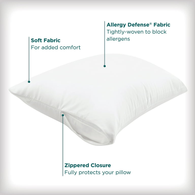 Everlasting Comfort Waterproof Pillow Protectors Standard Size, 4-Pack,  Hypoallergenic Pillow Case Cover, Zippered Design to Prevent Bedbugs, Dust  Mites and Allergens, Set of 4 (White) 