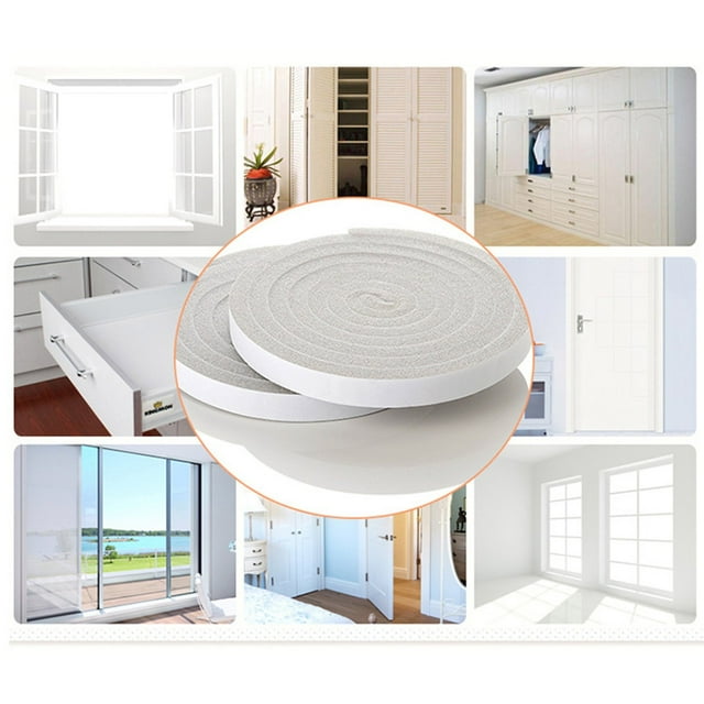 Burlete de espuma para puertas y ventanas (2 unidades, 78,7 x 0,6 pulgadas) | Cinta aislante acústica, resistente al viento y a las grietas | Burlete adhesivo para aislamiento del hogar | Bloqueador