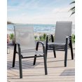 thumbnail image 2 of 4Pcs Stackable Dining Chairs , High-Back Patio Dining Chairs Set, Outdoor Chairs with Textilene Fabric & Metal Frame, 2 of 8