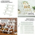 thumbnail image 4 of Efavormart 21" Rustic Whitewashed 4-Tier Wooden Ladder Shelf Dessert Display, Cascading Stair Step Cupcake Holder Stand, 4 of 11