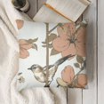 thumbnail image 3 of Bed PillowcasesPillow Cover Soft Plush Bird Floral Flowers Branches Butterfly Vintage Orange Extra Long Size Pillow Sham with Zipper, 3 of 5