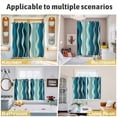 thumbnail image 6 of Teal Ombre Kitchen Curtains 84 Inch Length, Abstract Art Moire Ocean Waves Grommet Top Bedroom Living Room Curtains, Light Filtering Cafe Curtain Drapes 2 Panels Set 104''x84'', 6 of 9