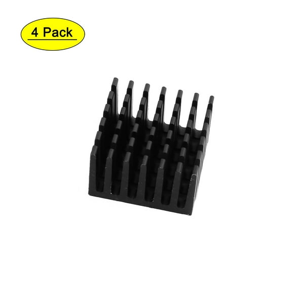4Pcs 25mm x 25mm x 15mm Aluminum Heatsink Heat Diffuse Cooling Fin Black
