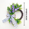 thumbnail image 3 of Spring Simulation Flower Bow Natural Rattan Wreath Front Door Daily Wreath Year-round Door Decoration Wreath, 3 of 7