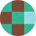 thumbnail image 1 of Ahgly Company Machine Washable Indoor Round Transitional Dark Turquoise Green Area Rugs, 6' Round, 1 of 7
