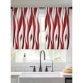 thumbnail image 3 of Red White Moire Semi Sheer Curtains 54 Inch Length 2 Panels Set, Modern Abstract Art Sheer Kitchen Curtain Privacy Voile Window Curtain for Living Room Bedroom Rod Pocket Drapes, 3 of 7