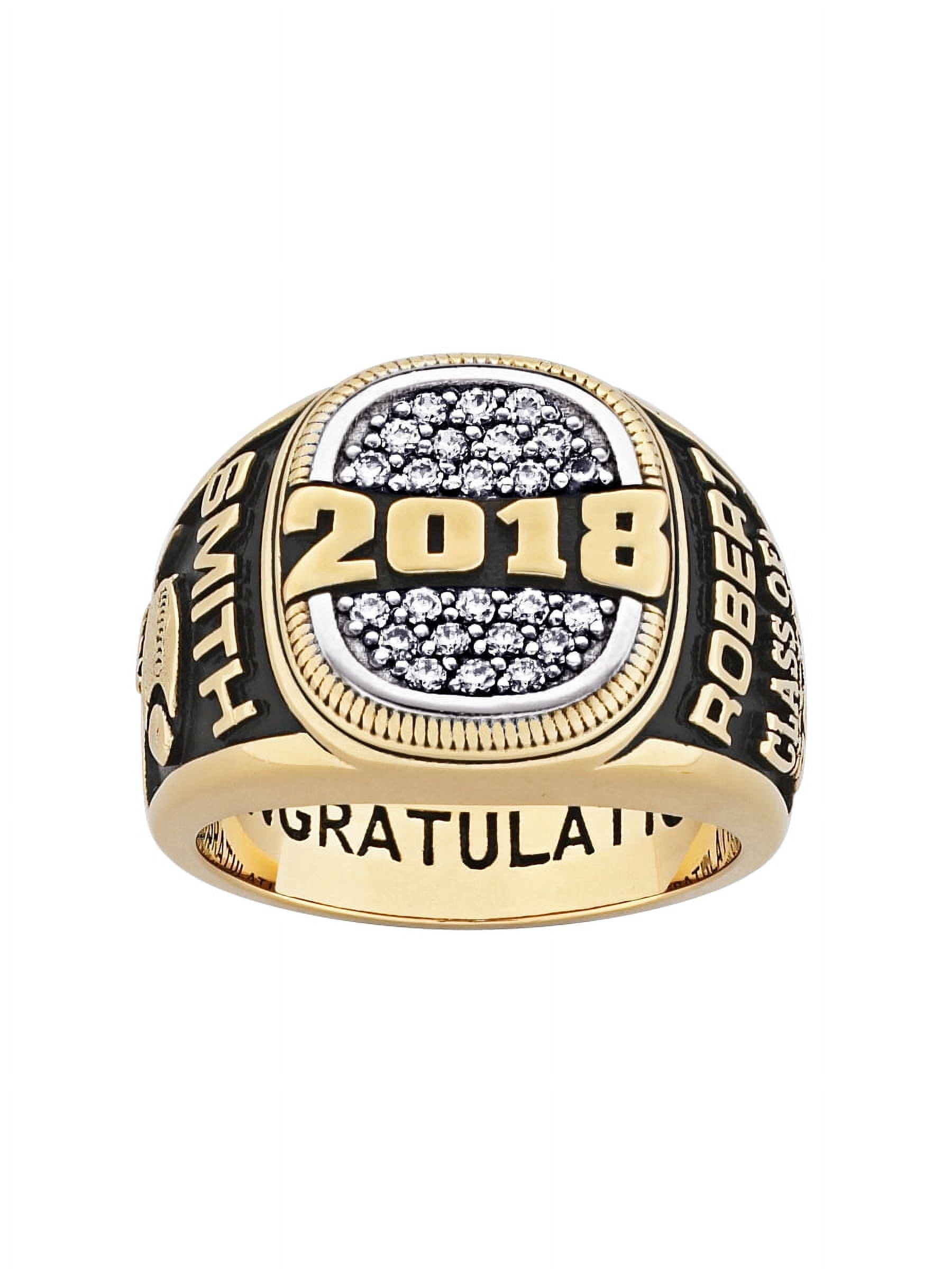 Order Now for 2025 Graduation, Freestyle Men's Yellow Celebrium Cushion-top Pave CZ Class Ring, Personalized, High School or College