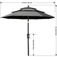 thumbnail image 6 of ABCCANOPY 9FT 3 Tiers Patio Umbrella With Crank Handle, Dark Gray, 6 of 6