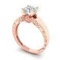 thumbnail image 2 of Clara Pucci 14K Rose Gold 1.06ct WhiteSapphire Solitaire with Accents Ring, 2 of 8
