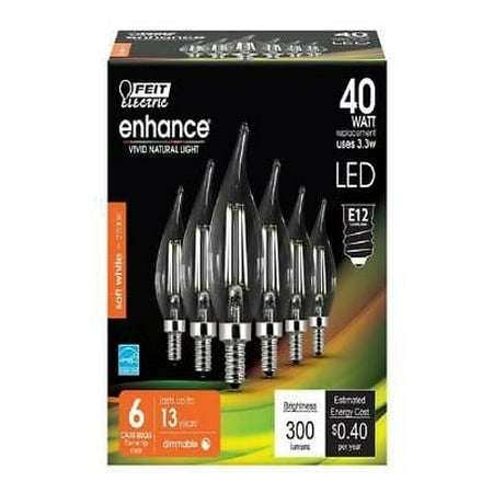 

1PK Feit Electric CFC40927CAFIL6 Enhance Dimmable Filament LED Bulb