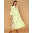 thumbnail image 5 of Women'S 2025 Lace Eyelet Embroidery Maxi Dress V-Neck Trumpet Sleeve Boho Flowy Swing Dress Light Yellow XXL, 5 of 7