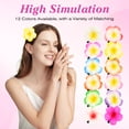 thumbnail image 4 of Pinzas para el cabello con flores de plumeria vibrantes para mujer, accesorios de verano de estilo hawaiano, juego de 12 piezas, 4 of 7