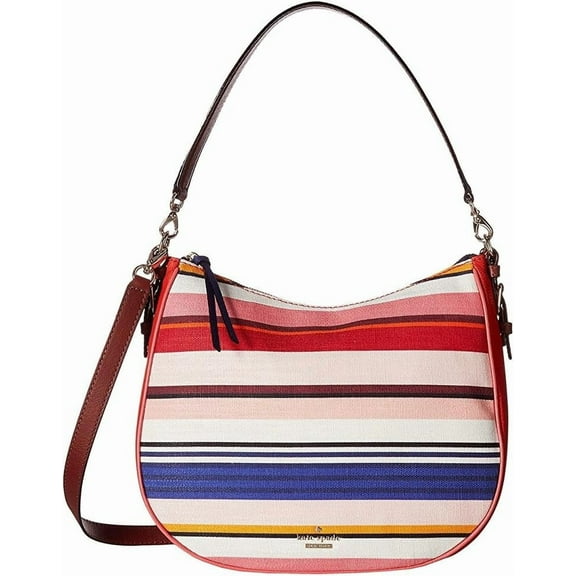 LAST1 NWT Kate Spade Cobble Hill Fabric Mylie Hobo Handbag Tote Multi Stripe