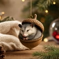 thumbnail image 4 of Forest Animal Acorn Ornaments 3D, Detailed Woodland Creature Figurines in Acorn Shell, Shatterproof Resin Christmas Tree Ornaments, Unique Animal Lover Gift Idea, Christmas Decor Set, A, 4 of 8