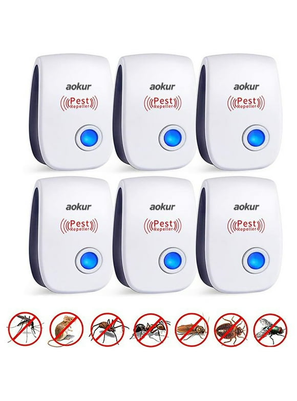 Ultrasonic Pest Repeller 6 Pack Pest Repellent, Pest Control Plug in Indoor Pests for Mosquito, Insects,Cockroaches, Rats, Bug, Spider, Ant, Rodent