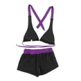 thumbnail image 4 of 2 Piece Y2k Halter Bikini Sets Vintage Y2k Floral Swimsuit Beach Sets (Purple M), 4 of 5