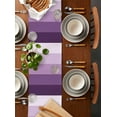 thumbnail image 2 of ERUNPONLY Purple Ombre Table Runner - 90 Inch Long Modern Abstract Art Farmhouse Striped Cotton and Linen Blended Dress Scarves Farmhouse Table Runner for Kitchen Dining, Coffee Table, 13" x 90", 2 of 8
