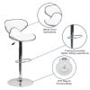 Flash Furniture Devin Contemporary Cozy Mid-Back White Vinyl Adjustable Height Barstool with Chrome Base