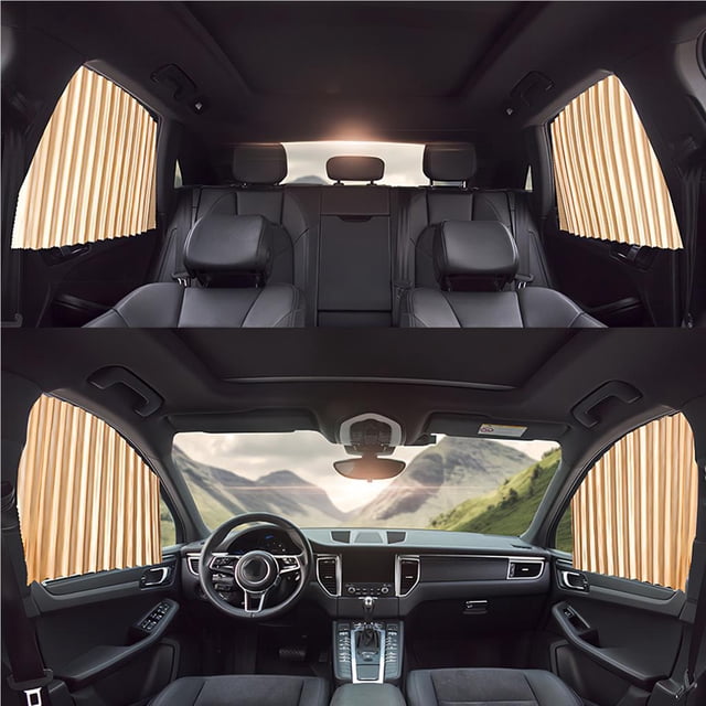 Riwesomey 4 piezas de cortinas para automóviles, protección de privacidad, deslizables, fáciles de instalar, cortinas para automóviles, cortinas Automoción decorativa y accesorios No.2