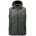 thumbnail image 2 of Busydd Men's Outerwear Vests with Hood Sleeveless Solid Color Puffer Vest Casual Lightweight Warm Winter Vest Trendy Oversized Zipper Puffy Vest Plus Size Vest Jacket with Pocket M-5XL, 2 of 3