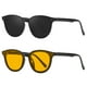 thumbnail image 1 of Paquete de 2 gafas de sol clásicas vintage para mujeres y hombres, gafas de sol de moda con protección UV400 negro beige, 1 of 5