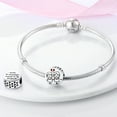 thumbnail image 4 of MULA 925 Sterling Silver Charms for Bracelet Best Friend Forever Round Bead Women Family, 4 of 7