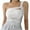 White, variant on XFLWAM Women's One Shoulder Crop Tank Top Asymmetrical Cut Out Fitted Sleeveless Tops