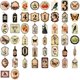 thumbnail image 1 of 50pcs Removable Adhesive Vintage Doodles Stickers Waterproof Reusable Art Decals Adhesive Sheets For Journal Phone Decor, 1 of 4