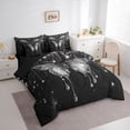 thumbnail image 3 of Homewish Glitter Grey Butterfly Bedding Comforter Set 7pcs for Teens, Valentines Day King Bedding Sets, Modern Fashion Sequin Print Reversible Bed Sheets, Lightweight Room Decor, 3 of 7