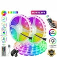 thumbnail image 2 of LED Strip Lights 16FT/32FT 300 LEDs with 44 Key Remote, IP65 Waterproof Flexible Color Changing Rope Light for Indoor Outdoor Bedroom, Kitchen, Party Decor, 2 of 13