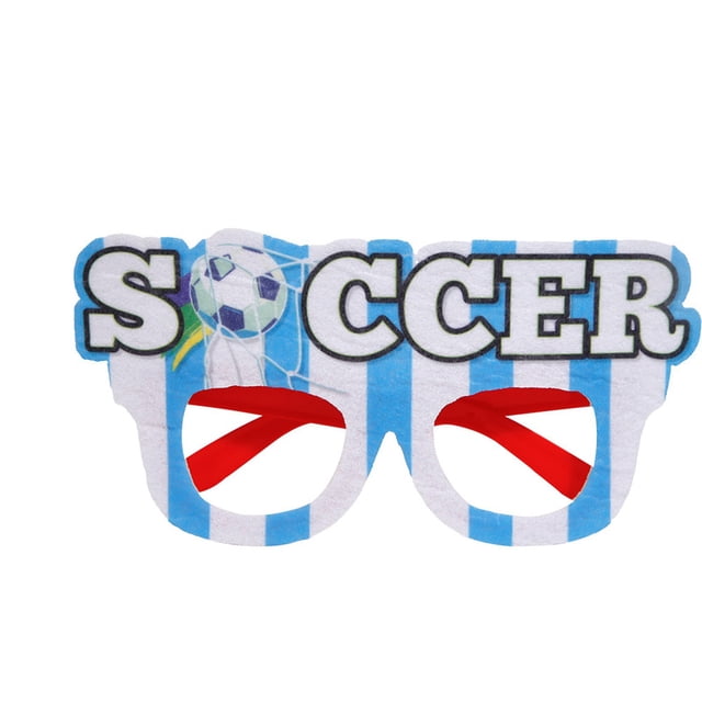 Pieza de utilería Gafas Gafas de fiesta Accesorios de fútbol Cumpleaños decorativos Novedad Palabra Gafas de sol Foto Copa divertida Aficionados temáticos Favores de fútbol