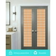 thumbnail image 5 of Window Privacy Film Orange Plaid Stained Glass Window Film Decorative Sun Block Window Cover Gradient Geometric Buffalo White Checkered Window Clings Static Adhesive Sticker for Bathroom 29.5"x118", 5 of 7