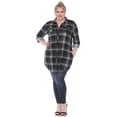 thumbnail image 2 of White Mark Women's Plus Size Windowpane Plaid Tunic Top, 2 of 5