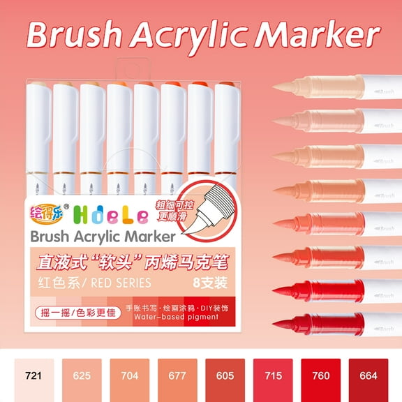 8 Colors Acrylic Paint Pens for Rock Painting, Brush Tip Acrylic Pen, Acrylic Markers, Waterproof Paint Marker, for Stone, Glass, Egg, Wood, DIY Crafts