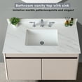 43 Inch Marble Vanity Top, White Vanity Top with 3 Predrilled Faucet