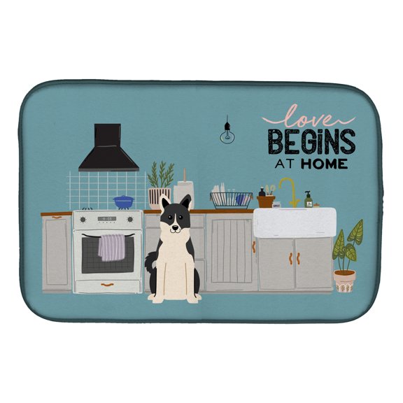 Carolines Treasures Russo-European Laika Spitz Kitchen Scene dish-drying-mats, 14 x 21, Multicolor