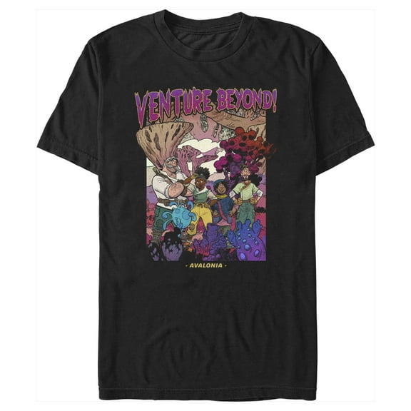 Men's Strange World Venture Beyond Group Graphic Tee Black Medium