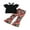 Black, variant on Wassery Toddler Girl 2Pcs Summer Outfits Short Sleeve Halter Tops + Floral Print Pants Set 3T 4T 5T 6T 7T Kid Casual Clothes